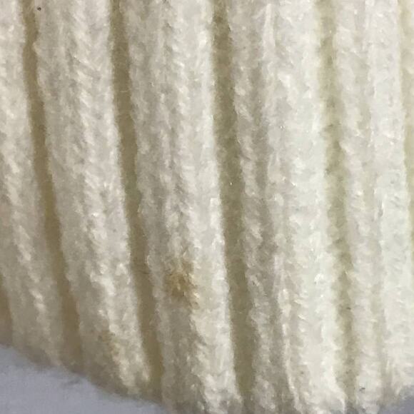 Calvin Klein Ivory Winter White Basket Weave Chain Knit Drape Neck Sweater sz L - Picture 9 of 15